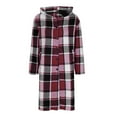thumbnail image 6 of Crunowin Women Plaid Shacket Jacket, Trendy Fall Casual Button Wool Blend Trench Coat Winter Clothing with Pockets Wine L, 6 of 6