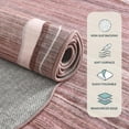 thumbnail image 4 of Wonnitar 5'x7' Scalloped Area Rug for Living Room, Washable Striped Bedroom Rug, Pink Wavy Rug for Dining Room, Nursery, Home Office, Non Slip Soft Low Pile Stain Resistant, 4 of 9