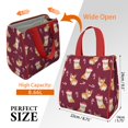 thumbnail image 3 of Christmas Corgi Insulated Lunch Bag for Women & Adults,Large Portable Soft Cooler Lunch Bag,Thermal Food Storage Tote with Pearl Cotton,8.66L,8.75x5.75x9.5 Inch, 3 of 6