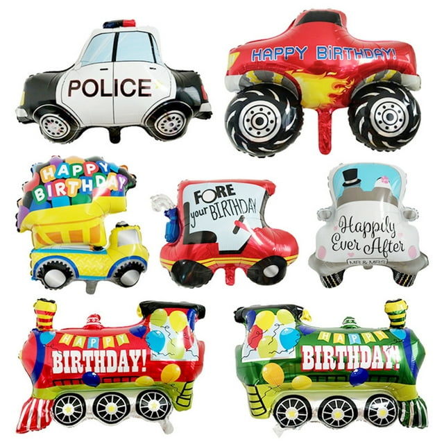 Kit de globos de fiesta Mylar Traffic Vehicles para niños (7 unidades)