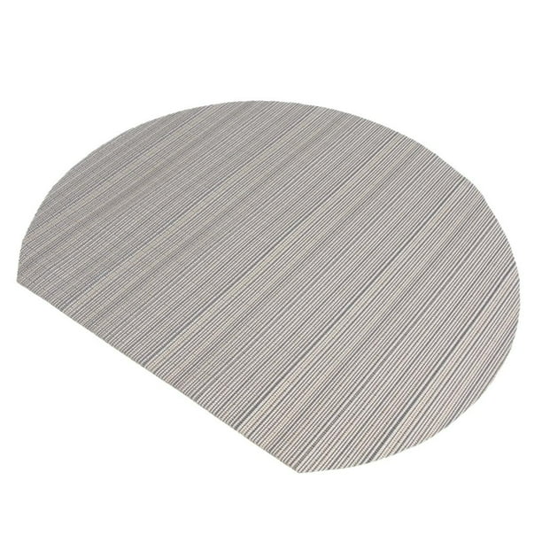 Mantel individual semicircular Baoblaze Posavasos de alfombrilla para cuenco Raya gris Tabla de semicírculo Mantel individual