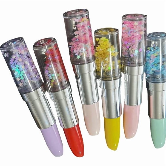 6 Pcs 0.5mm Gel Pen Lovely Neutral Pen Lipstick Shape Stationery Pen Writing Pen Gel Ink Pen Journaling Pen