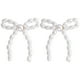 thumbnail image 1 of Pendientes de lazo de perlas para las mujeres Pendientes de la gota de la perla nudo colgante Pendientes de lazo para las mujeres Chica para Regalos, 1 of 8