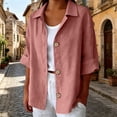 thumbnail image 2 of Women Short Sleeve Tops Comfortable Fashion 3/4 Sleeve Sweatshirt Summer Blouses for Women Red XL, 2 of 8