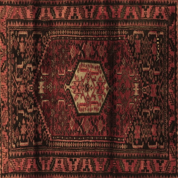 Ahgly Company Indoor Square Persian Brown Traditional Area Rugs, 7' Square