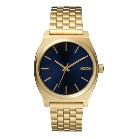 NIXON Time Teller A045 - All Light Gold / Cobalt - 100m Water Resistant Men's Analog Fashion Watch (37mm Watch Face, 19.5mm-18mm Stainless Steel Band)