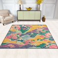 thumbnail image 2 of Yayeee Area Rugs for Living Room 5.2'x4' Non Slip Washable Bedroom Floor Carpet, Yellow Floral Wave, 2 of 5