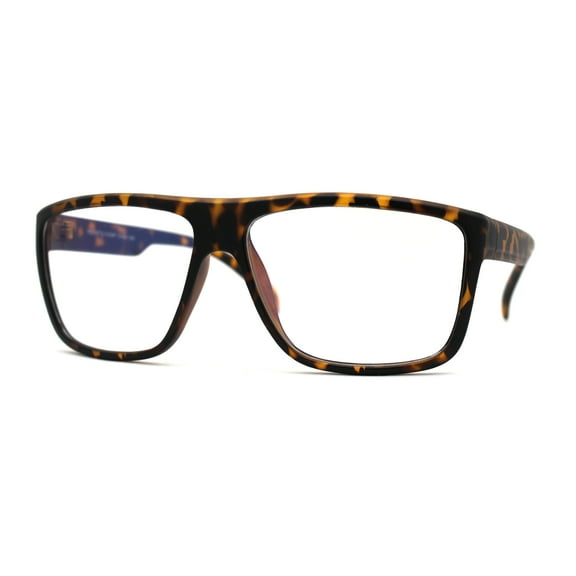 Mens Flat Top Sport 100% Blue Light Flitering Computer Glasses Matte Tortoise