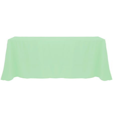 

Ultimate Textile (2 Pack) 90 x 156-Inch Rectangular Polyester Linen Tablecloth with Rounded Corners - for Wedding Restaurant or Banquet use Mint Light Green