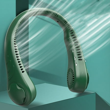 

Hanging Neck Fan Portable Bladeless Fan Personal Wearable Neckband Leafless Fan USB Rechargeable Fan Mini Fan White