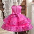 thumbnail image 6 of XEGLSBU Girls Dresses 5T Fancy Sparkling Pearl Girls Party Dress for Summer Girl Pageant Gown with Sequin Appliques Hot Pink Size 1-2 Years, 6 of 6