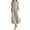Beige, variant on Womens Dresses Summer Sleeveless Striped Print Neck Linen Pocket Long Casual Dress Khaki M
