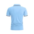 thumbnail image 5 of YODETEY Men’s Stretch Short Sleeve Polos with Pocke, Men's Contrast Trim Short Sleeve Polos Shirt,Big and Tall Light Blue,Size S-5XL, 5 of 5