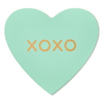 Heart-Shaped XOXO Gift Box, Green, 6" x 6" x 2", Valentine's Day by Way To Celebrate