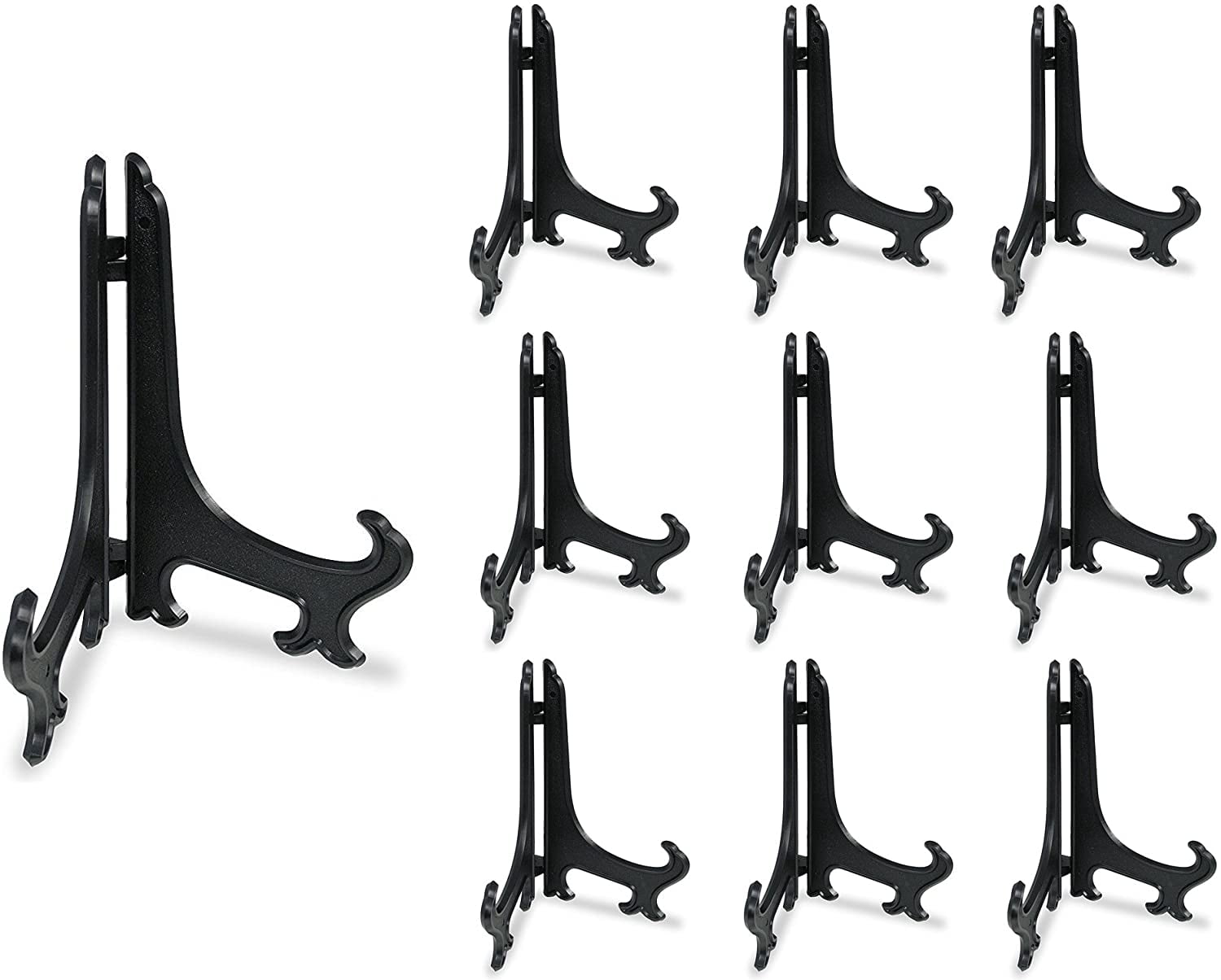9" Black 10pcs/Set Plastic Easels Plate Display Stands Picture Frame