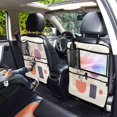 thumbnail image 7 of Car Seat Back Protector,Waterproof & Stain Resistant Kick Mats with Tablet Holder & Organizer Pockets,Easy-Clean Nylon Back Seat Protector Purple Flowers, 7 of 7