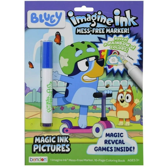 Disney Bluey Imagine Ink Magic Ink Pictures Activity Coloring Book, Version 2