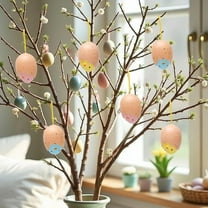 6Pcs Easter Decorations Eggs Hanging Ornaments Chick Shape for Easter Tree Basket Decor Party Favors Supplies Home