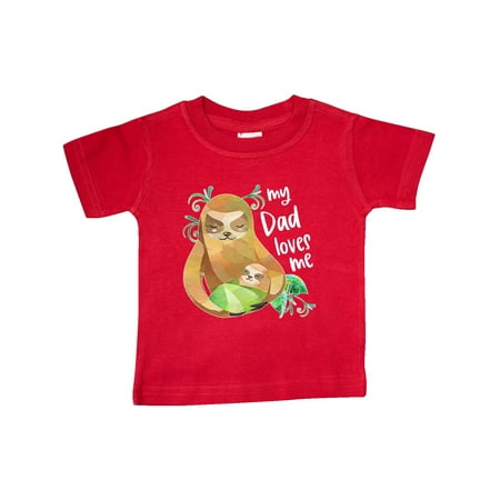 

Inktastic My Dad Loves Me Cute Sloth and Baby Gift Baby Boy or Baby Girl T-Shirt