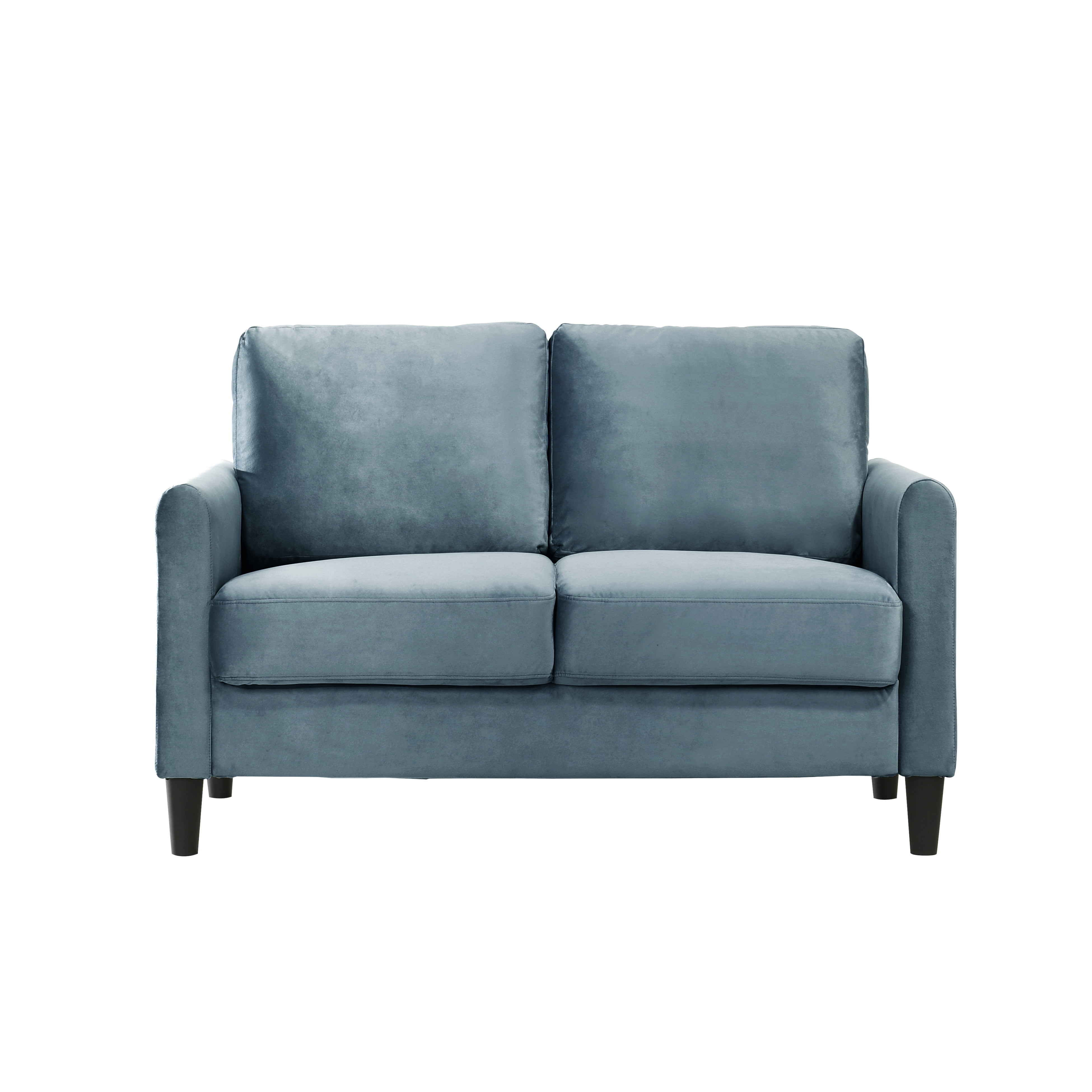 Home Design Airell 2-Piece Living Room Set with Loveseat and Sofa, Soft Velvet Fabric, Modern Upholstered Design, Blue