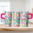 thumbnail image 2 of 20OZ Flamingo Lover Cup with Handle BPA Free Tumbler Mug Great Gifts for Women Suitable for Birthday Christmas Holidays Office Work Travel, 2 of 6