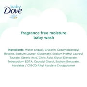 Baby Dove Sensitive Skin Care Baby Wash For Baby Bath Time Fragrance Free Moisture Fragrance Free and Hypoallergenic, Washes Away Bacteria 13 oz
