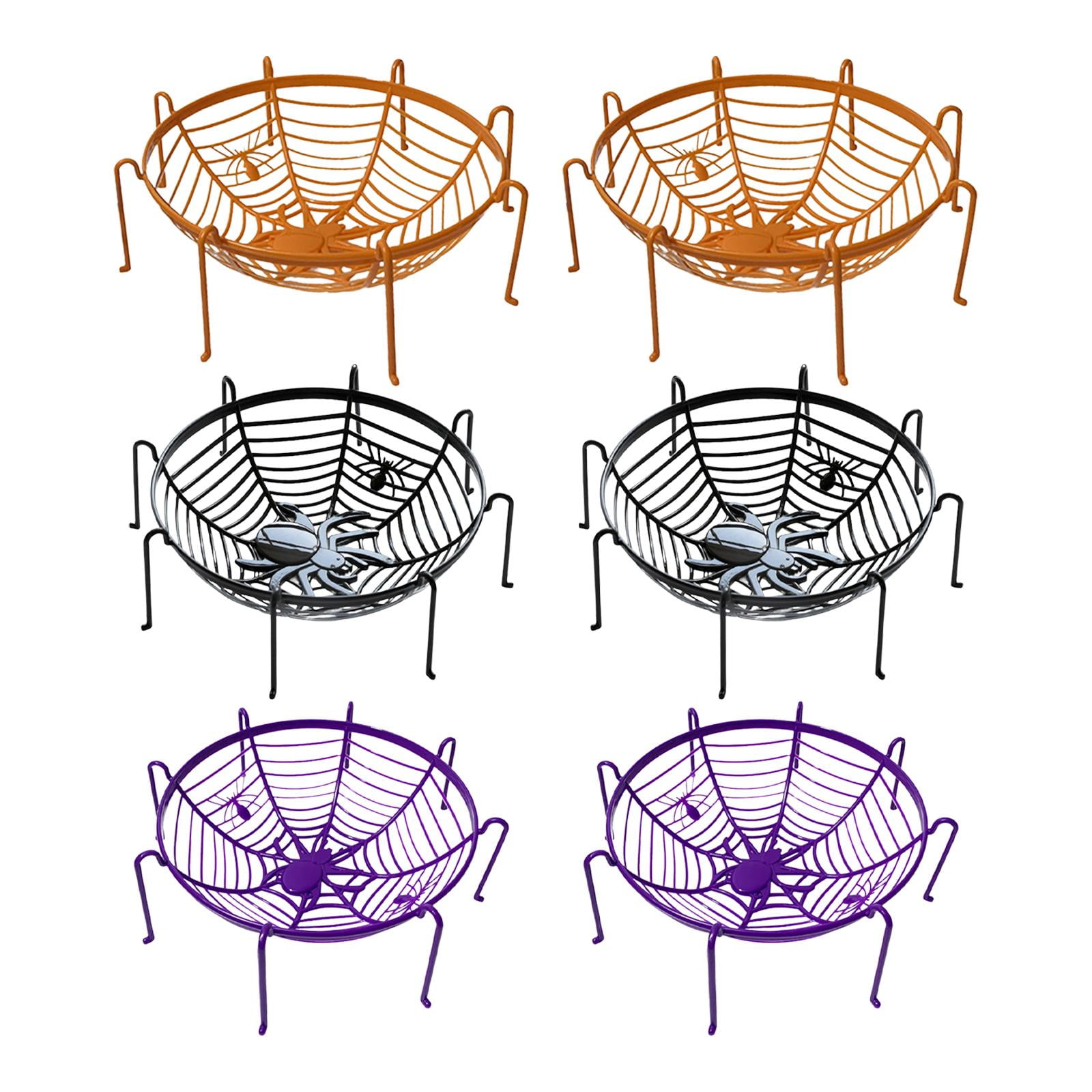 WLPZXP Decorative Spider Web Basket Stand Easter Prop Candy Basket for Coffee Table 6pcs