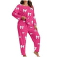 thumbnail image 3 of Censtreet Women's Plus Size 2 Piece Pajama Set Long Sleeve Shirt with Long Pajama Pant Printed Pj Lounge Sets XL-5XL, 3 of 4