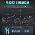 thumbnail image 6 of SAMEBIKE 749w Folding Electric Bike for Adults, 48V 15Ah Removable Battery E-Bike, Up to 70 Miles Range, 20" x 4.0 Fat Tire Electric Mountain Bike with Dual Suspension, 7-Speed Commuter Bicycle, 6 of 10
