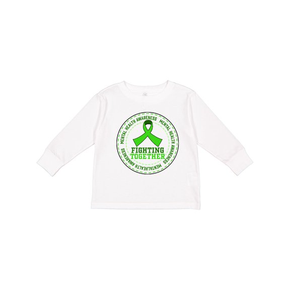 Inktastic Fighting Together- Mental Health Awareness Boys or Girls Long Sleeve Toddler T-Shirt