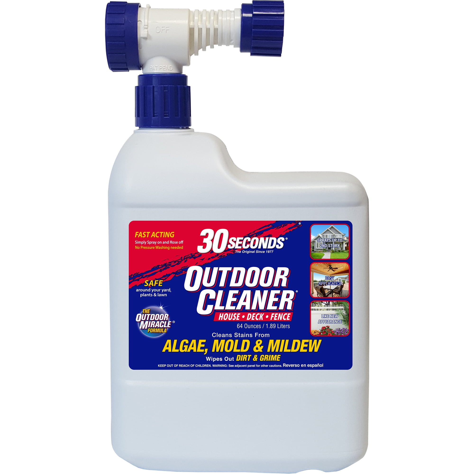 30 SECONDS Outdoor Cleaner for Stains from Algae, Mold and Mildew,  Ready-to-Spray, 64 oz.