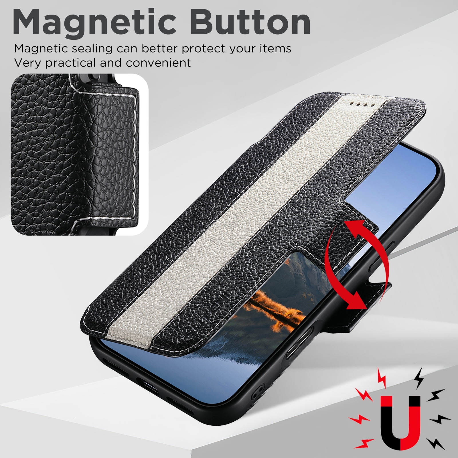 Dteck for iPhone 17 Pro Max Detachable Wallet Case with Card Holder, 2 in 1 PU Leather Flip Folio Stand Shockproof Phone Cover 6.9 Inch 2025,White