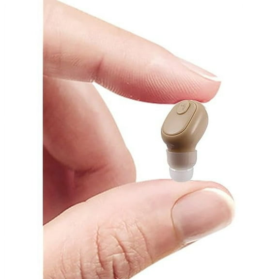 Single Bluetooth Wireless Earbud, Mini Invisible in-Ear Wireless Bluetooth Headphone 12 Hours Super Long Battery Life Suitable for Sports Work and Sleep- Beige