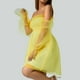thumbnail image 3 of Txlixc Vestido casual femenino, cuello cuadrado de color sólido de verano, manga larga, S / M / L / XL Txlixc  moda, 3 of 9