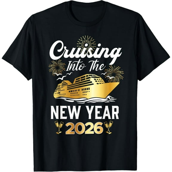 Cruising Into 2026 New Years Eve Cruise Vacation Matching T-Shirt Shirts
