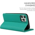 thumbnail image 4 of for iPhone 12/iPhone 12 Pro Wallet Case with RFID Blocking Card Slots Holder and Wrist Strap,Flip Folio Magnetic Closure,Kickstand,Genuine Leather Cover Case for iPhone 12 Pro 6.1",Pure Green, 4 of 15