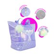 thumbnail image 4 of Bolsa Dama La Merced  Morado Tornasol Corte Tote Brillante Llavero Pompón, 4 of 5