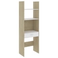 thumbnail image 2 of Charmma Book Cabinet White and Sonoma Oak 23.6"x13.8"x70.9" Chipboard, 2 of 8