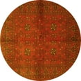 thumbnail image 1 of Ahgly Company Machine Washable Indoor Round Persian Yellow Traditional Area Rugs, 3' Round, 1 of 4