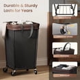 thumbnail image 6 of 160L Laundry Basket With Wheels 2section Rolling Laundry Basket Large Laundry Hamper With Wheels Rolling Laundry Hamper Clothes Hamper For Home Bathrooms And Dorm Black, 6 of 8