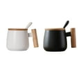 thumbnail image 4 of Langgg Large Coffee Cups Ceramic Ceramic Mug Coffee Mug with Lid Spoon Heat-Resistant Ceramic Cups Round Ceramic Cups Bottle for Office, 4 of 9