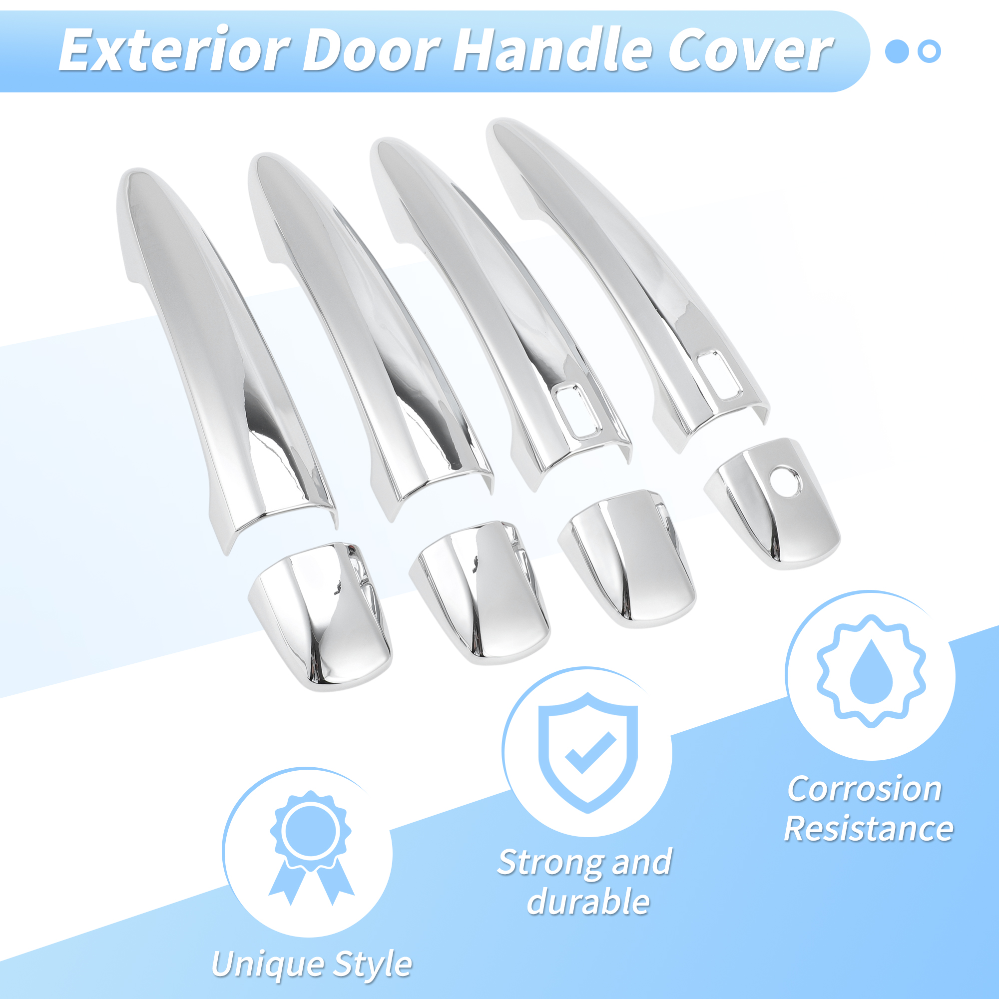 Unique Bargains Premium ABS Door Handle Cover Silver Tone for Nissan Altima 2019-2024