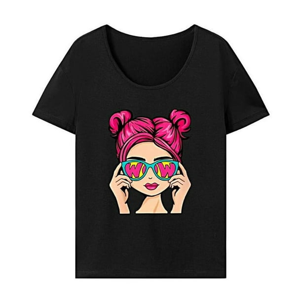 Camiseta de mujer con cuello redondo, camiseta básica para el trabajo, regalo del día de San Valentín XL