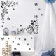 thumbnail image 3 of Calcomanía de pared con 12 mariposas negras, 21 flores, autoadhesivas, con 2 enredaderas, para sala de estar, dormitorio, habitación infantil, TV, decoración de pared, 39 x 98 cm, 3 of 8