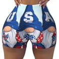 thumbnail image 2 of Daiia Cute Gnomes in USA Pattern Women's Workout Shorts Biker Shorts - High Waisted Workout Spandex Tummy Control Gym Running Yoga Shorts-X-Large, 2 of 8