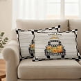 thumbnail image 2 of Thanksgiving Fall Outdoor Waterproof Pillow Covers, Country Orange Pumpkin Truck Lattice Decorative Rectangle Throw Pillowcase Sofa Cushion Sham for Patio/Couch/Chair, 20"x12" 2 Pack, 2 of 8