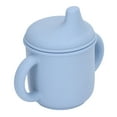 thumbnail image 3 of Taza de silicona a prueba de derrames, apta para lavavajillas y microondas, taza de entrenamiento con asas y tapa con boquilla para niños pequeños y bebés, color azul, 3 of 9