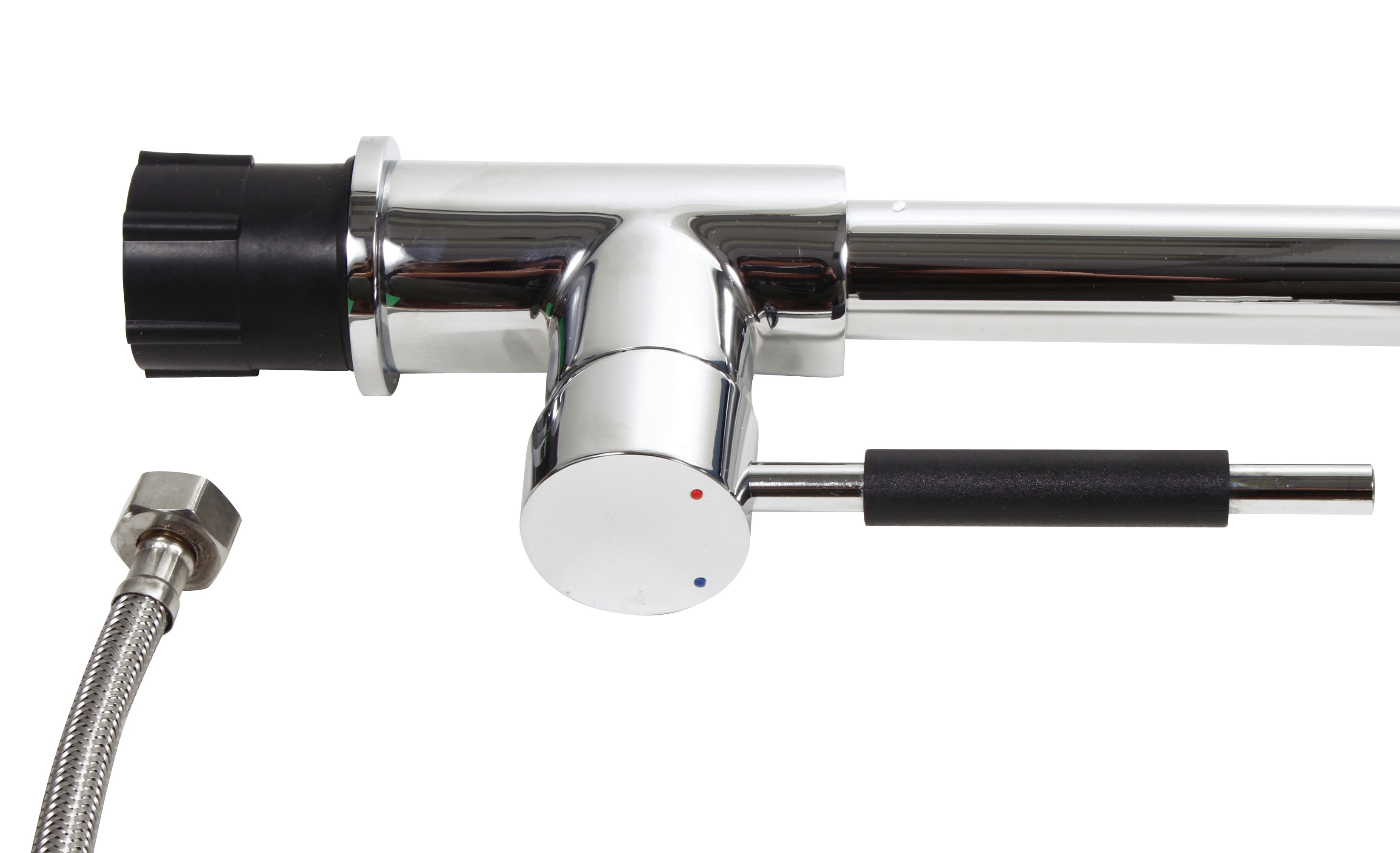 Kitchen Single Handle Pull Down Pre-rinse Spring Faucet Two Swivel Spouts