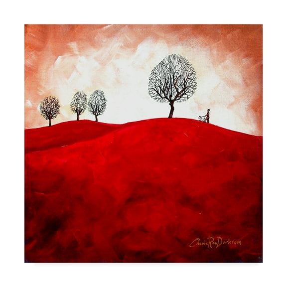 Trademark Fine Art 'Walking The Dog In Red Hills' Canvas Art by Cherie Roe Dirksen
