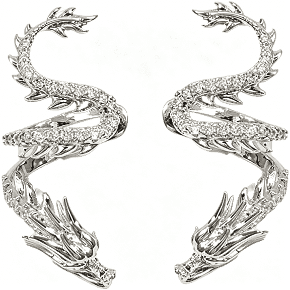 DESIGNICE 1 Pair Non-Pierced Dragon Ear Cuffs,Ear Cuff Non Piercing Helix Cartilage Clip on Wrap Earrings